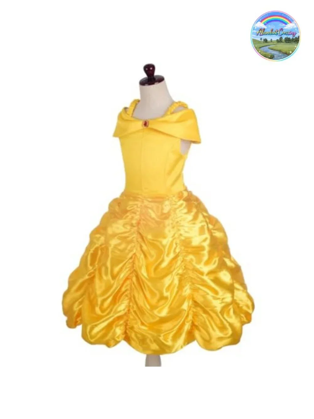 Girls Princess Ball Gown Off Shoulder Satin Costume Dress